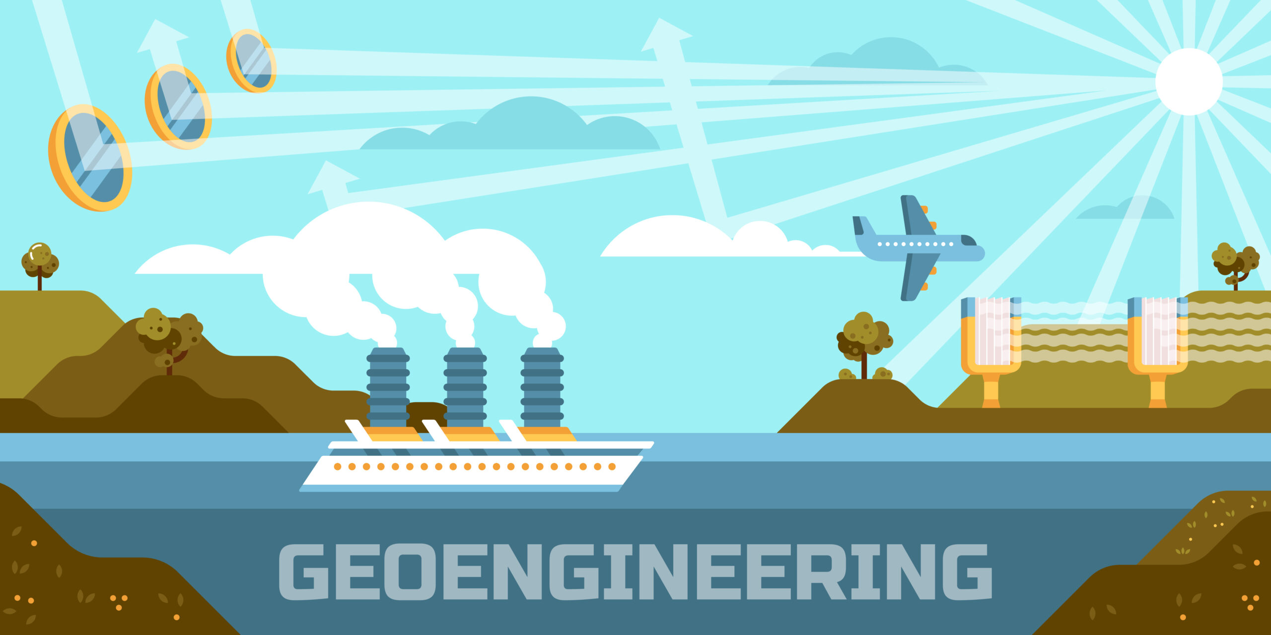 Geoengineering concept vector illustration