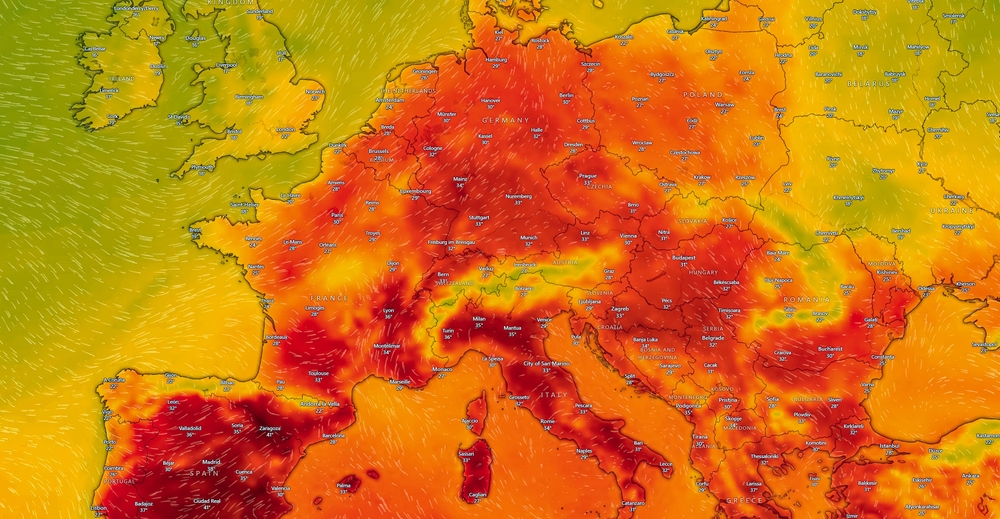 Map of heat wave in Europe in 2023 - what's news in climate change